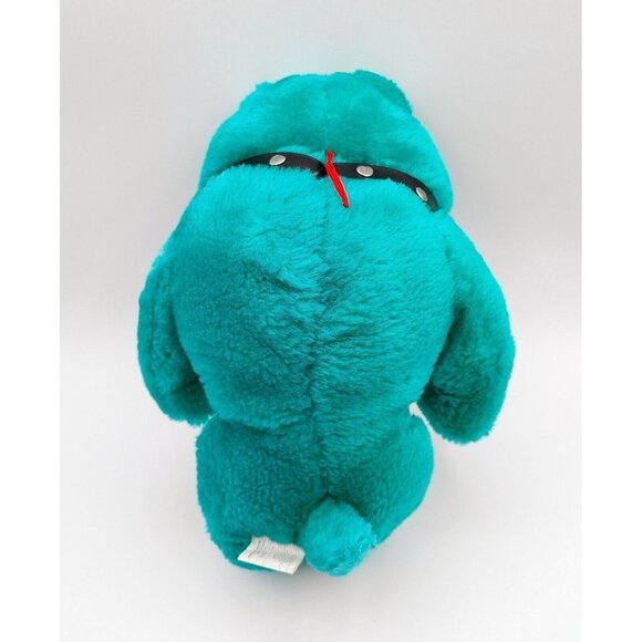 Vintage Bulldog Plush By Liberty Toy Stuffed Animal w/Collar Teal 12" - Picture 3 of 4